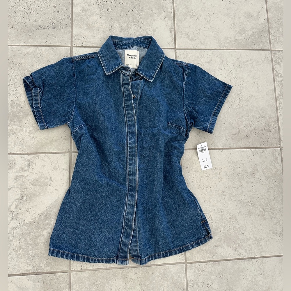Abercrombie & Fitch Denim Blue Button-Down Shirt